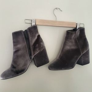 Silver Velvet 8.5 Booties